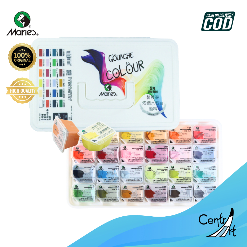 

Maries Gouache Colour 24 Warna 30ml G-6224 white putih