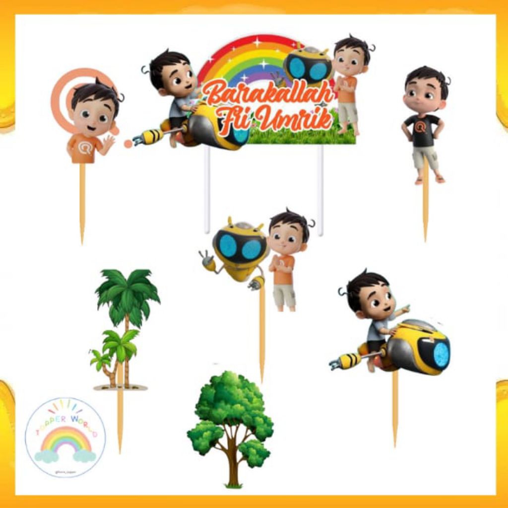 Topper Riko The Series/ Topper Cake Happy Birthday / Hiasan Kue Ulang tahun/Kue Tar/Hiasan Buket