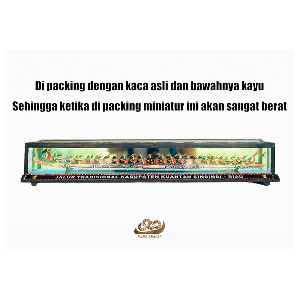 Miniatur Jalur Terbuat Dari Kayu 3D Oleh-oleh Pacu Jalur