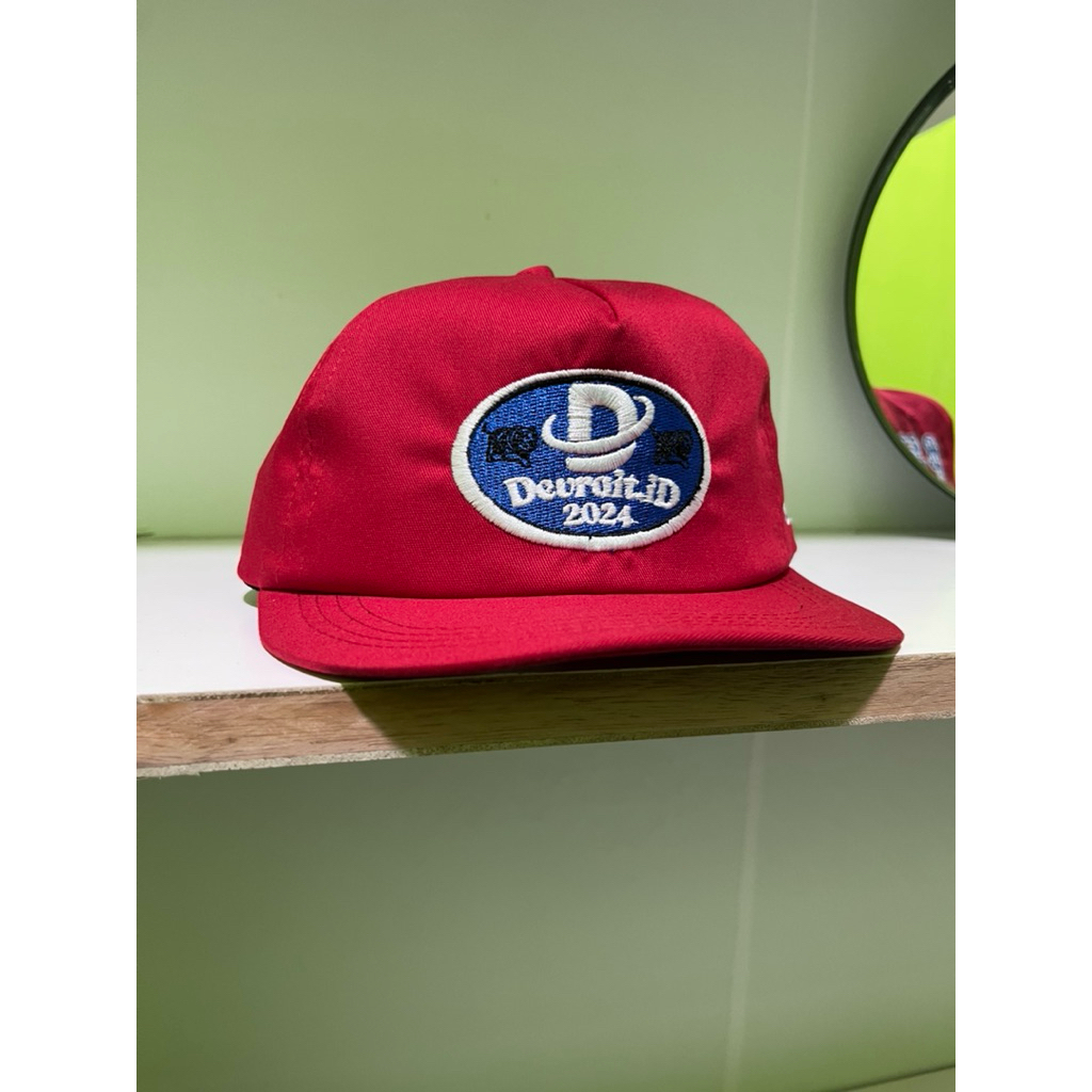Devrait - Topi Rope Hat - Topi Classic Snapback - Visor pendek Topi Snapback Skena Merah