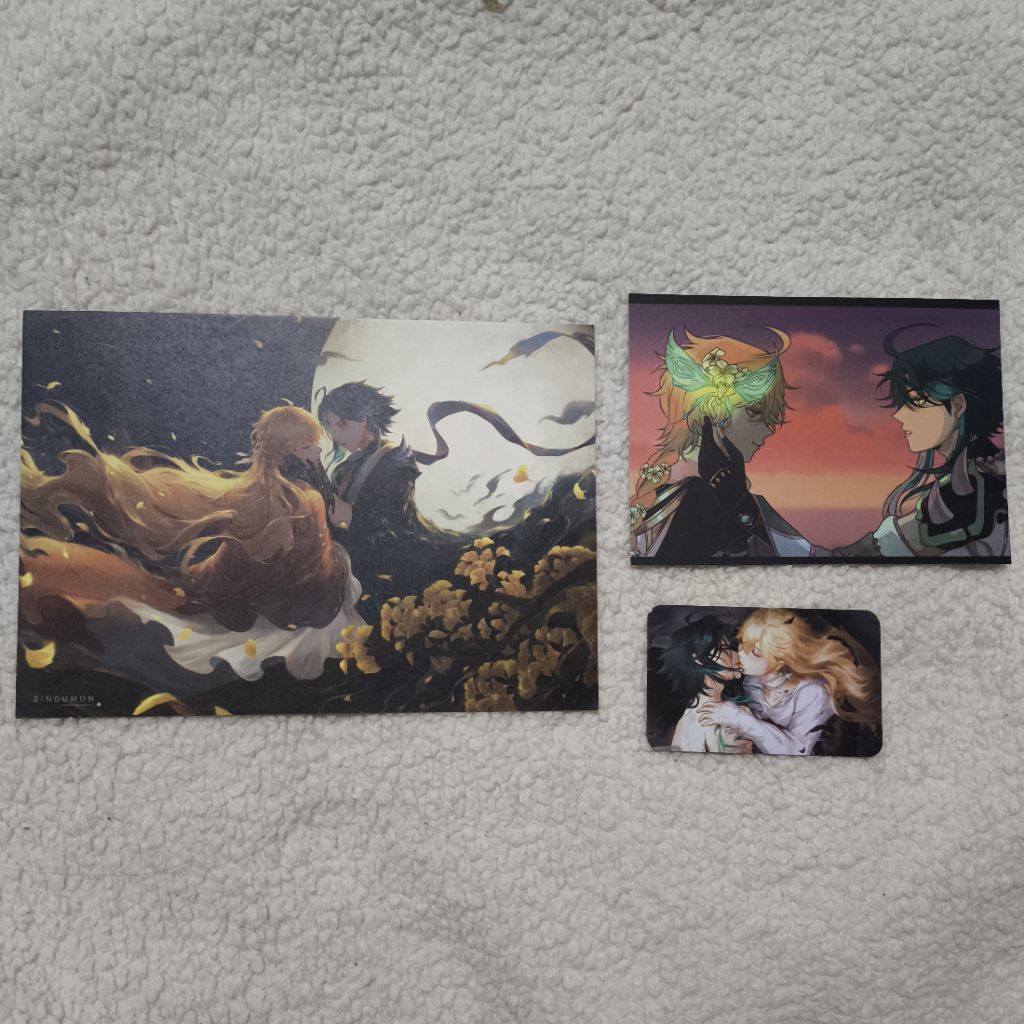 genshin impact xiao aether fanmerch pc photocard art print