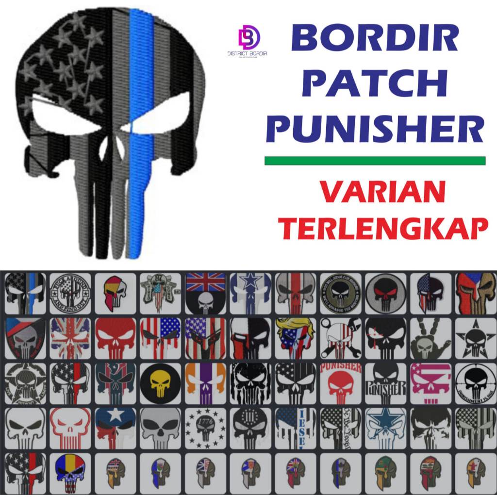 PUNISHER PATCH BORDIR EMBLEM BORDIR GROSIR - DB