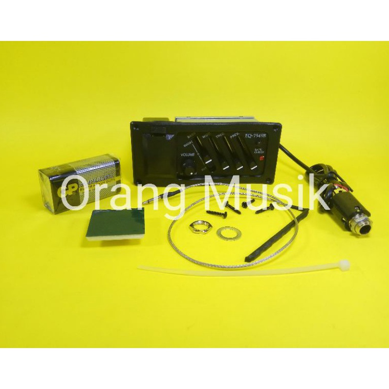 KODE V73T Preamp 7545R  Pick Up Gitar Akustik  Equalizer 7545 R Gitar Akustik Elektrik  EQ 7545r
