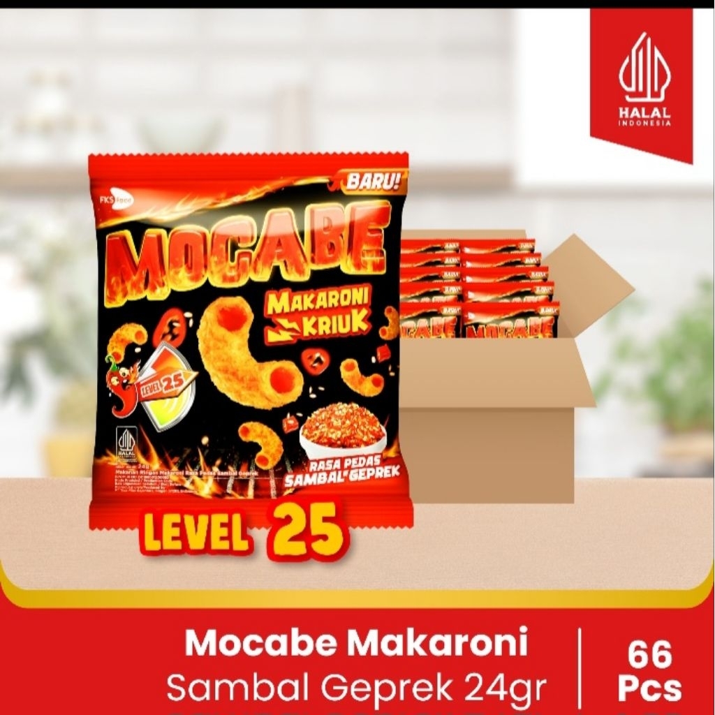 

Mocabe - Sambal Geprek - Small Pack - 1 Karton (6 renceng) - 60 Pcs - 25gr (Free 12 Pcs)