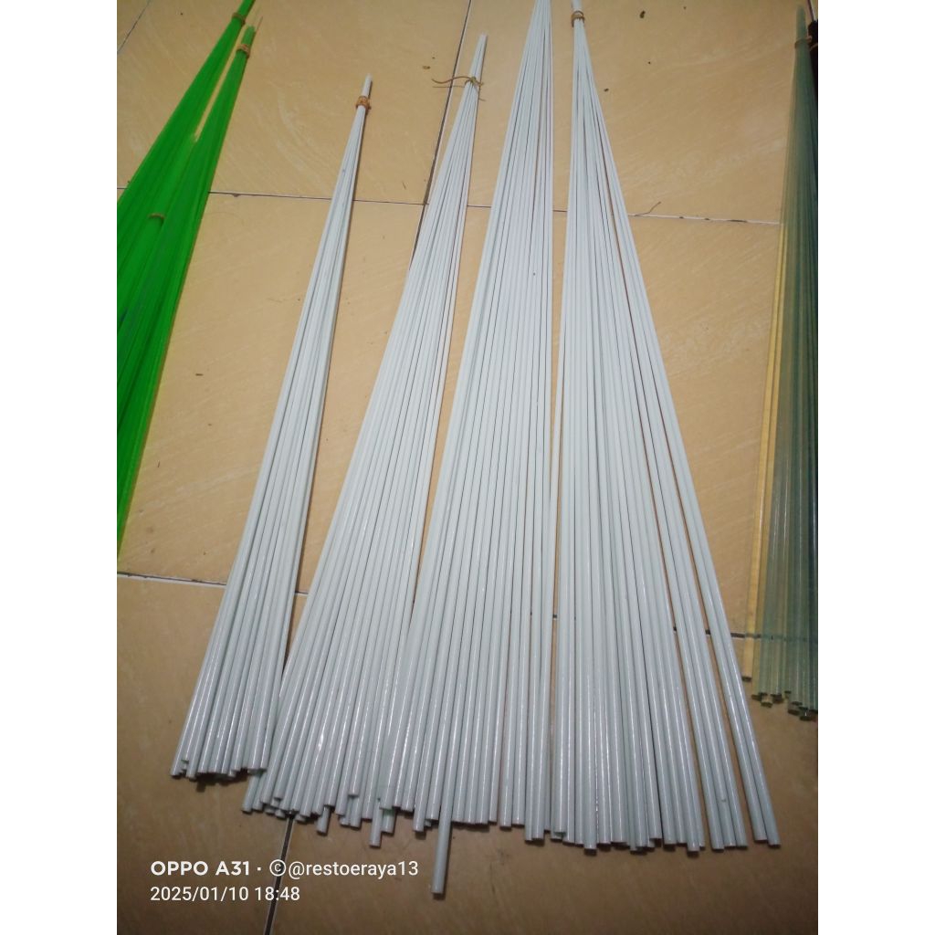 Stik fiber joran solid warna putih kaku cod grosir