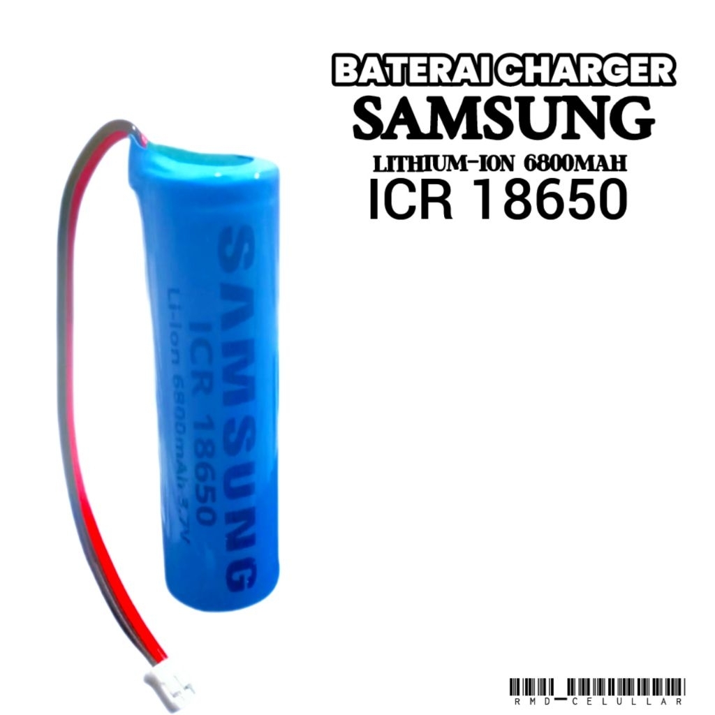 Promo Battery Lithium 18650 MERK SAMSUNG 6800mAh 3.7V Li-ion Battery Soket putih PH 2.0 Compatible P