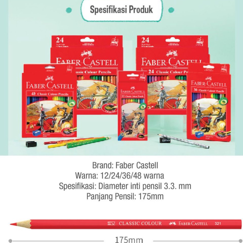 

KODE W5H FaberCastell Pensil Warna Color Pencils Classic Color