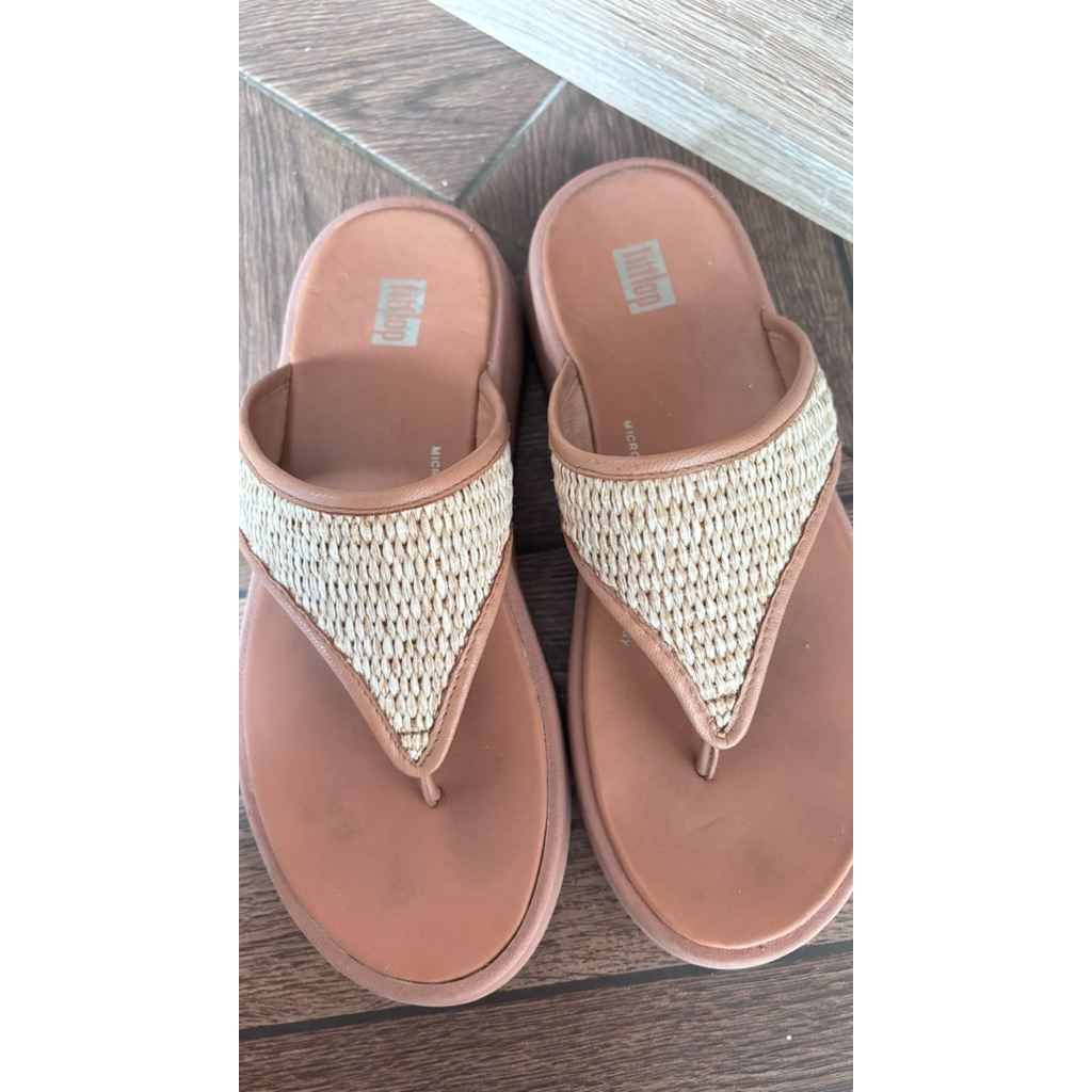 PRELOVED fitflop rattan sandal size 37 in brown