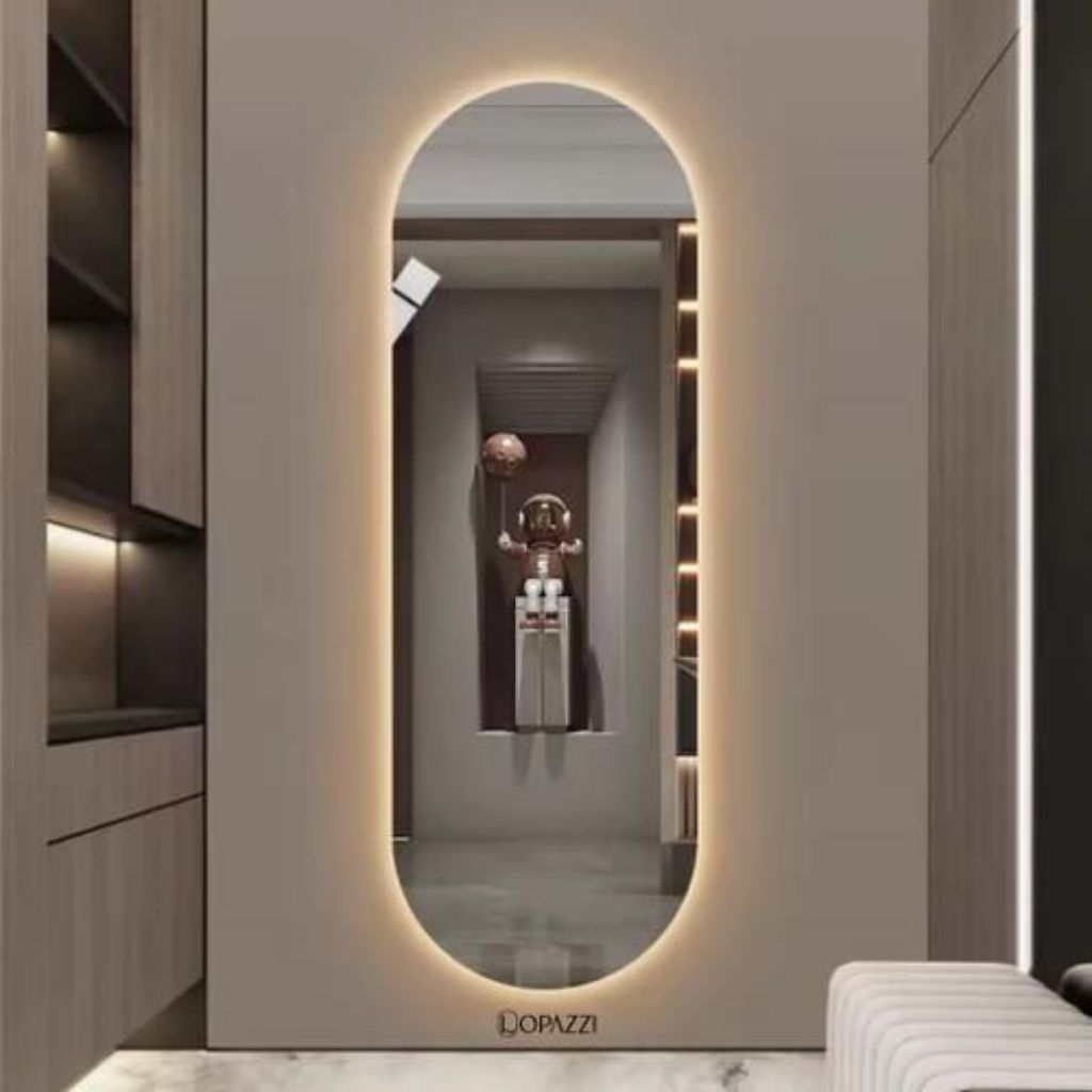 Kaca Cermin Lampu Led Gantung Wastafel Kamar Mandi Aesthetic Kapsul