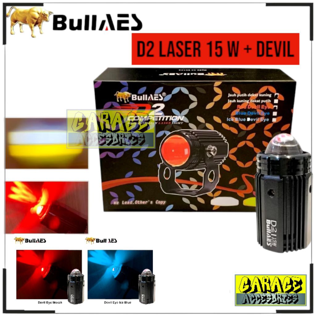 D2 Laser BullAes lampu tembak D2 Laser Satuan 15 wat Plush Devileye