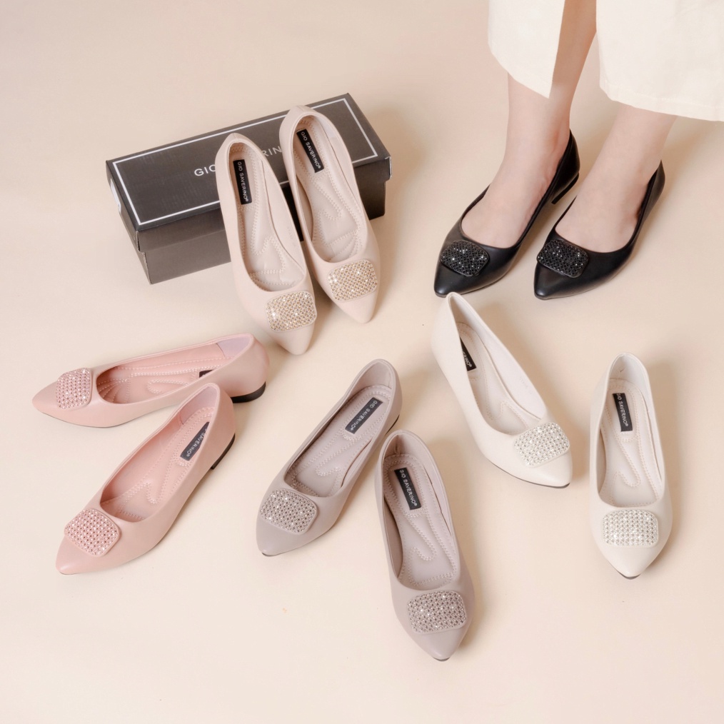 KODE K65Z Gio Saverino Sepatu Flat Shoes Mewah Wanita Syane