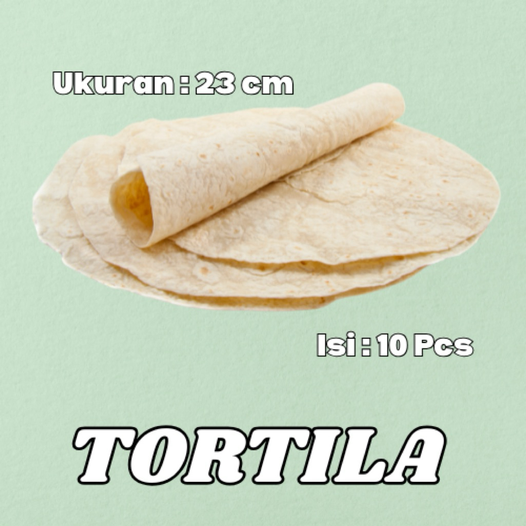 

Kulit Kebab Tortilla PREMIUM 23 cm isi 10 lembar tortila tacos nachos roti canai maryam libanes halal termurah