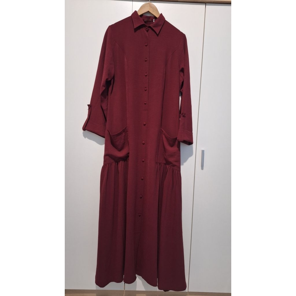 zerina banu basic dress maroon