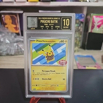 Pikachu Batik Kartu Pokemon TCG Staryu Slab Grading EGS 10 Gem Mint