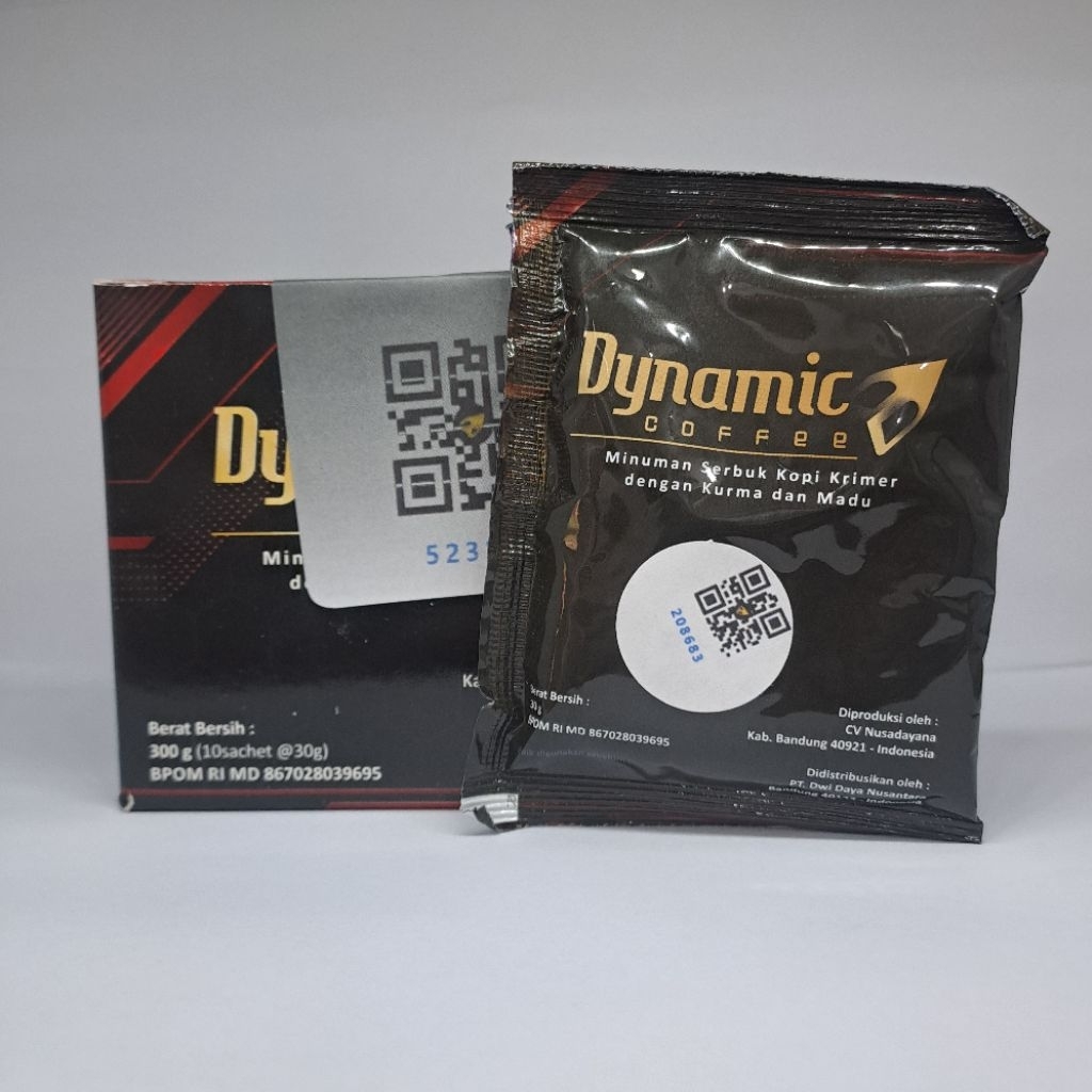 

Kopi bubuk kopi Dynamic caffe 1 bok isi 10 sachet BPOM Original kemasan sachet hitam