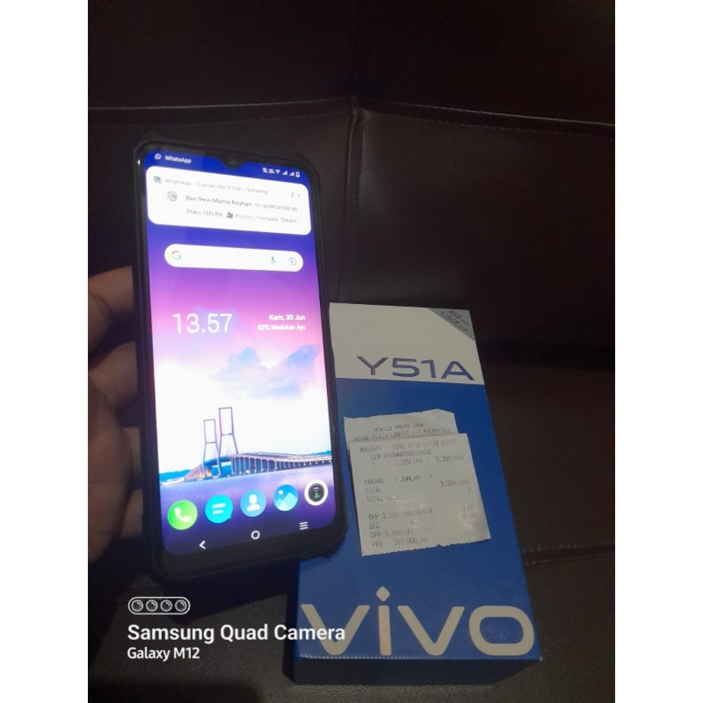 Hp vivo series Y51A bekas pakai (lengkap)