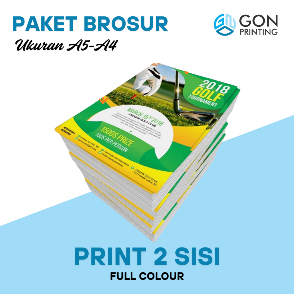 

Cetak Brosur A5, A4 1 SISI / 2SISI 1 rim / 500 lbr | Art Paper 120 gr