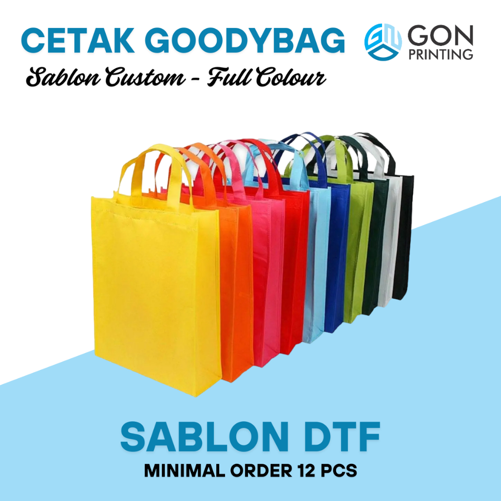 

Goodie Bag Custom Sablon Tas Spunbond Sablon DTF