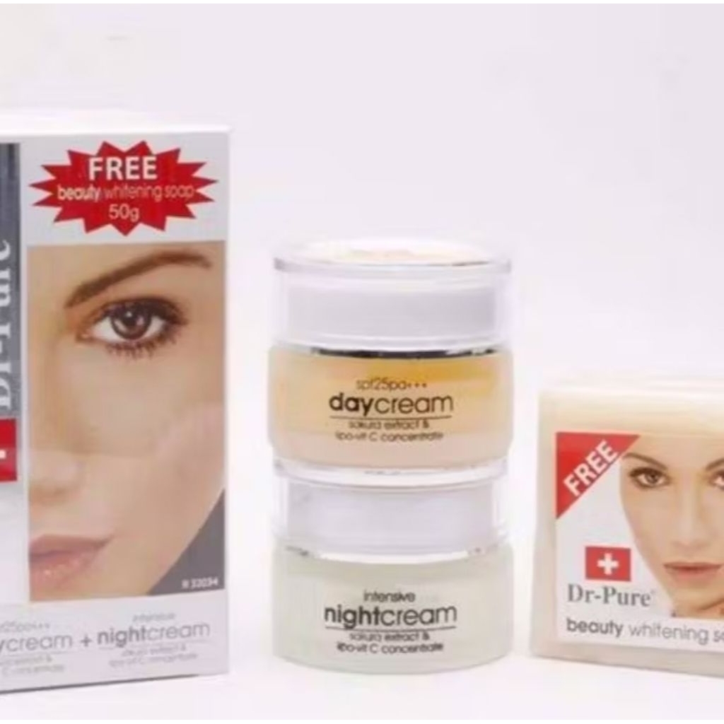 Dr. Pure Set ( Cream Siang, malam dan sabun)