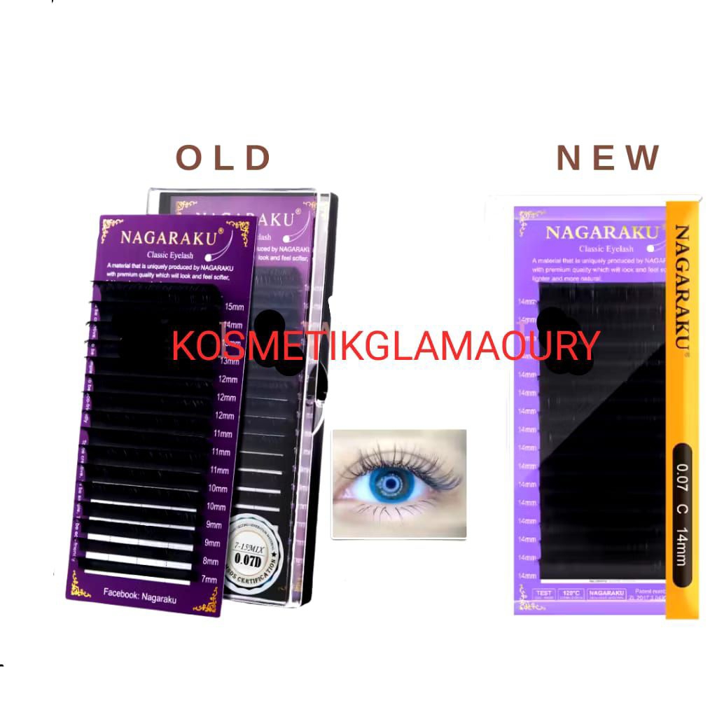 Nagaraku mink single /eyelash extention / bulu mata tanam/ bulu mata cangkok /