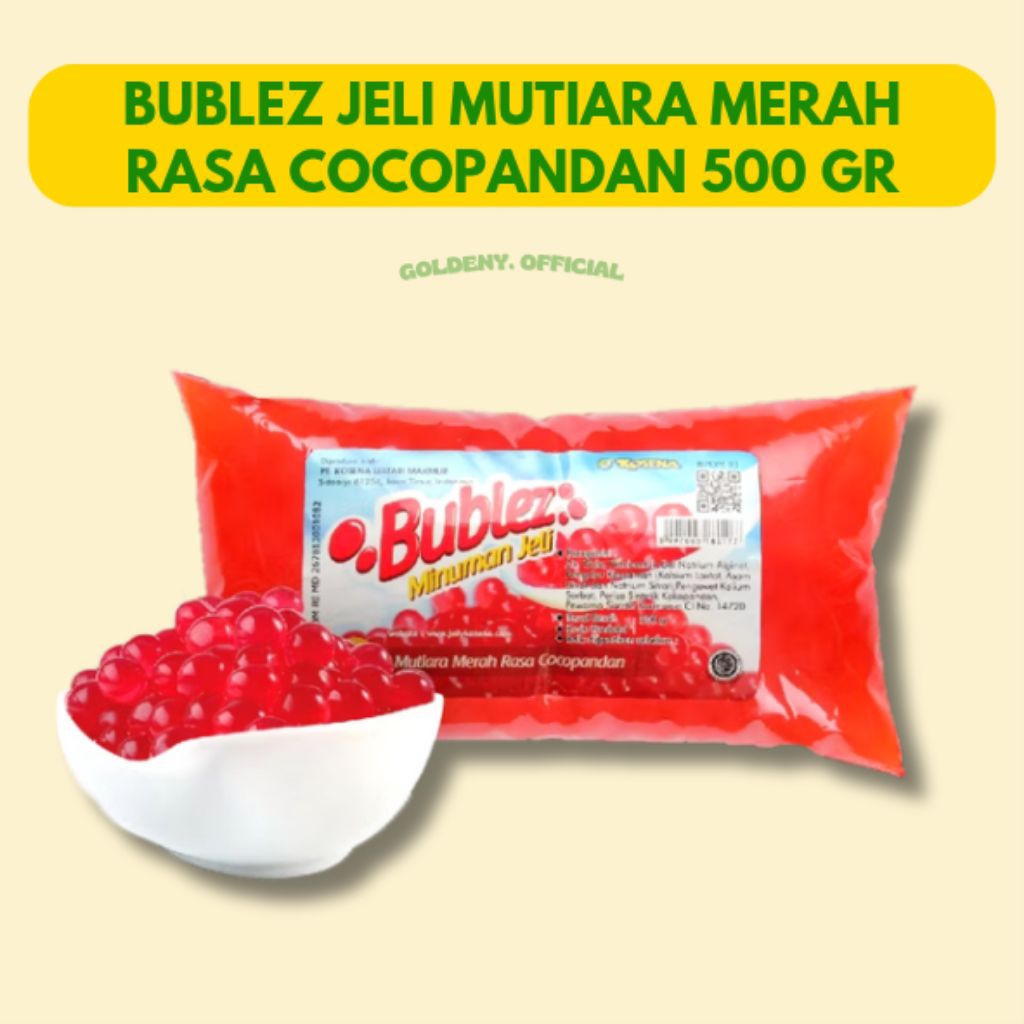 

BUBLEZ JELI MUTIARA MERAH RASA COCOPANDAN 500 GR