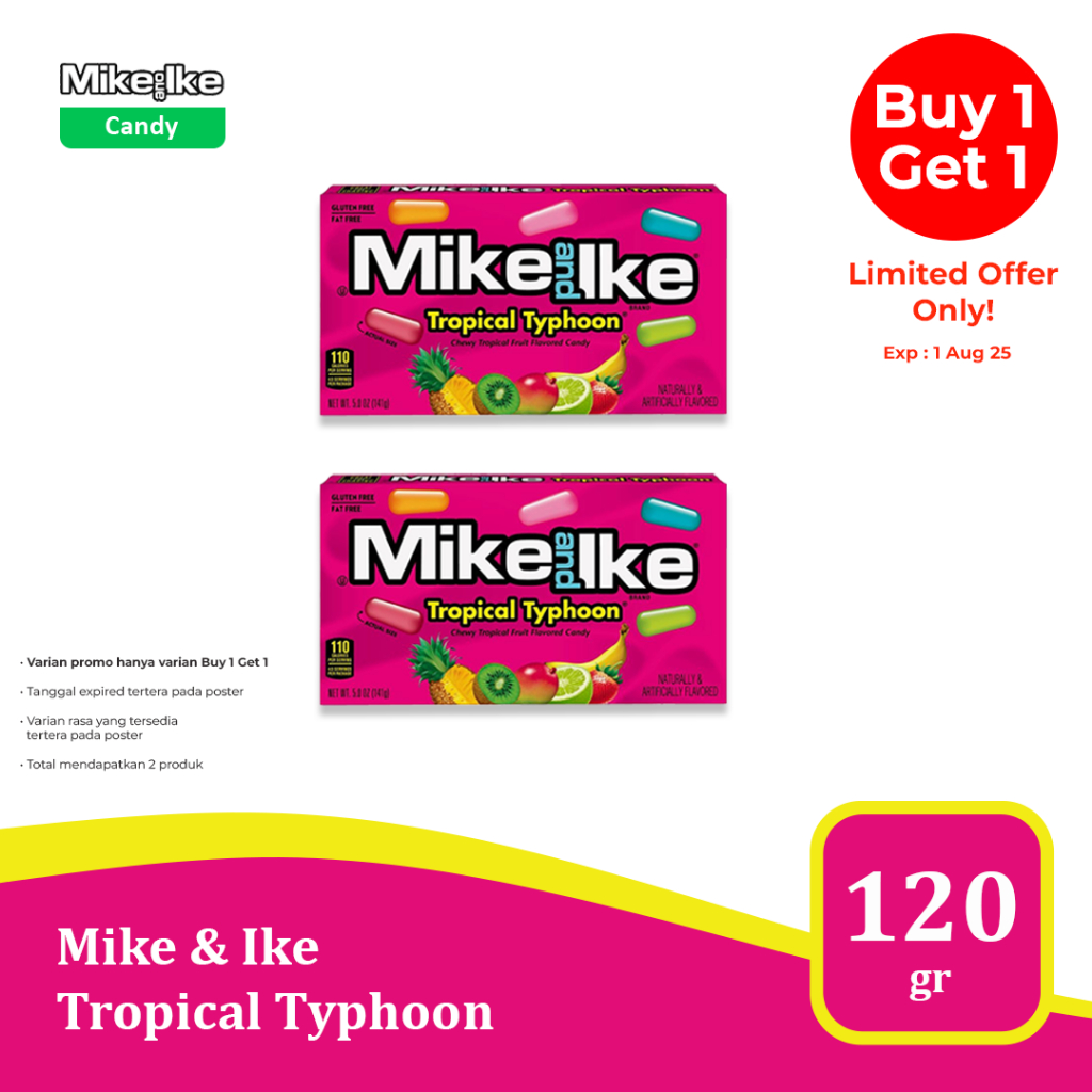 

Mike & Ike Tropical Typhoon 5 oz - permen import USA