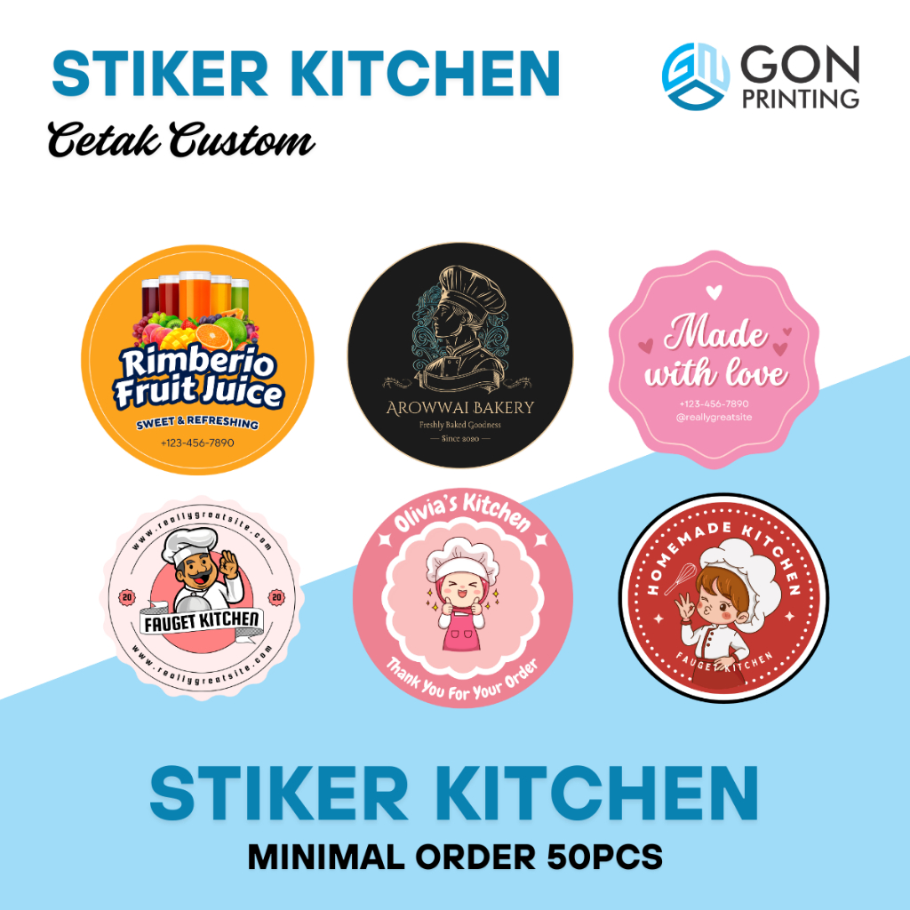 

Cetak Stiker Bulat Tema Kitchen - Label Bulat - Label Makanan Template Free Design Part1