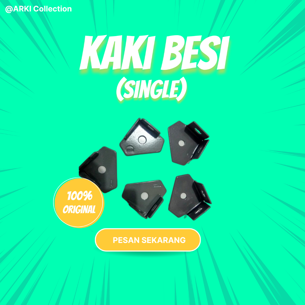 Kaki besi single base untuk rak besi siku lubang