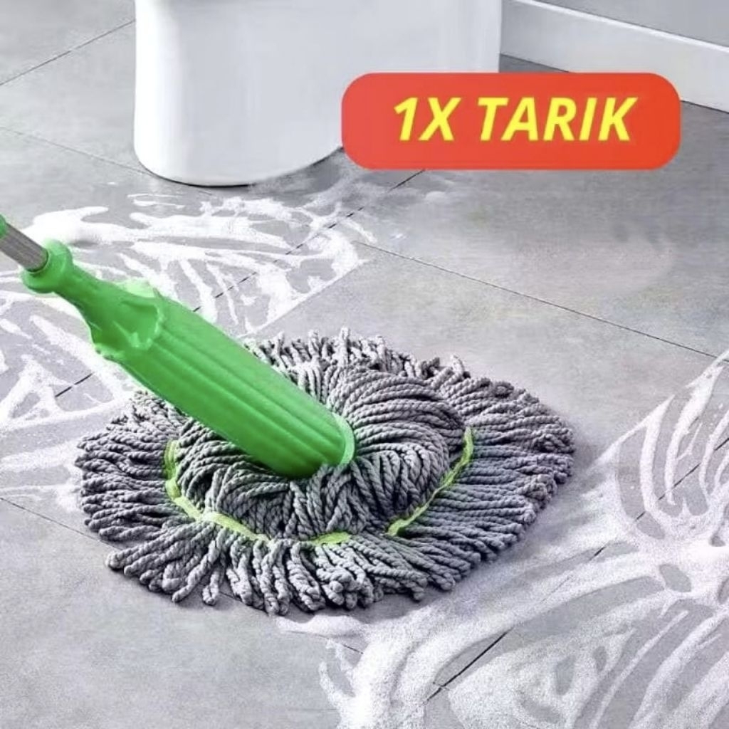 A1 Alat Pel Lantai Putar Otomatis Twist Mop Magic Pel Lantai Besar