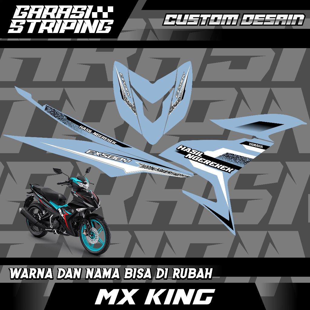 STRIPING CUSTOM VARIASI TRANSPARAN MX KING  STICKER VARIASI MOTIF TERBARU KEREN PINK UNGU