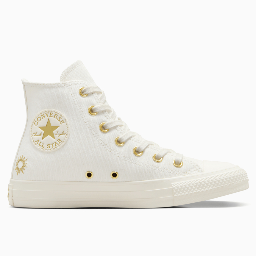 Sepatu Sneakers Wanita Converse CT AS High Luck Charms Vintage White Gold Original A13408C