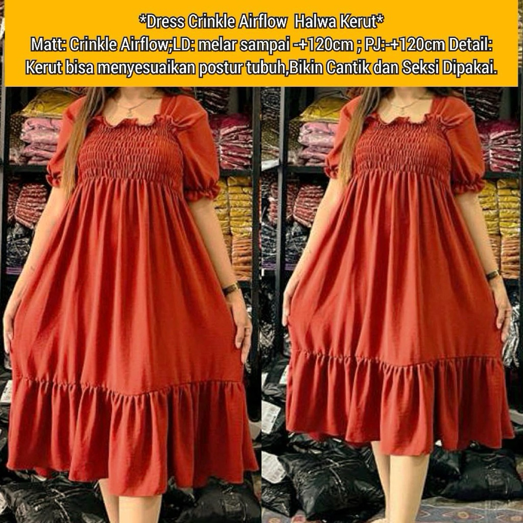 Daster Dress Crinkle Airflow Halwa/ Dress Crinkle  / Daster Crinkle /  Dress Crinkle Murah / Daster 