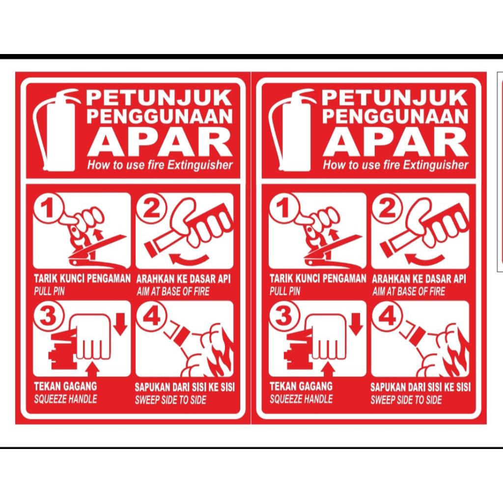 

STIKER VINYL CARA PENGGUNAAN APAR SIGN RAMBU K3 Uk. 20 x 30 CM