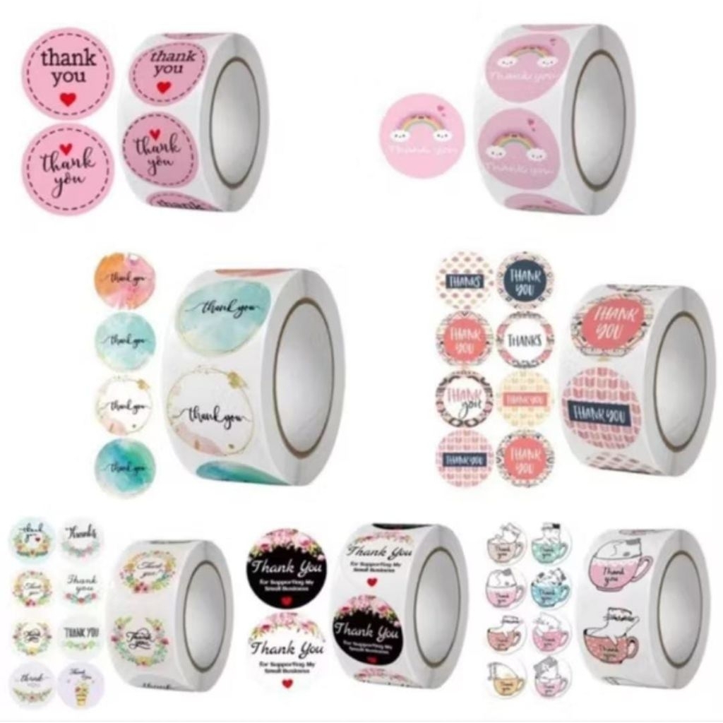 

Stiker Thank You/Stiker Roll 100pcs/Label Roll Stiker