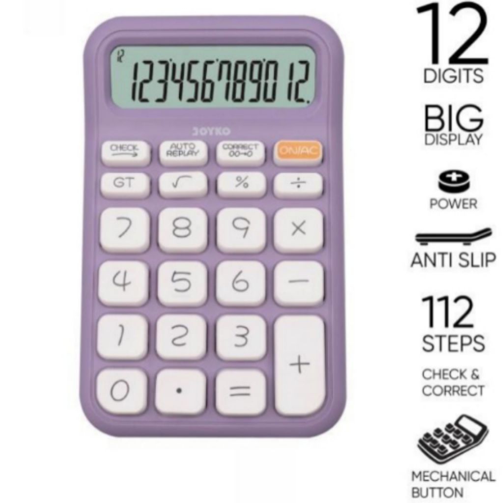 

Correct Calculator Purple Colour 12 Digits Kalkulator Warna Ungu Dua Belas Digit Check