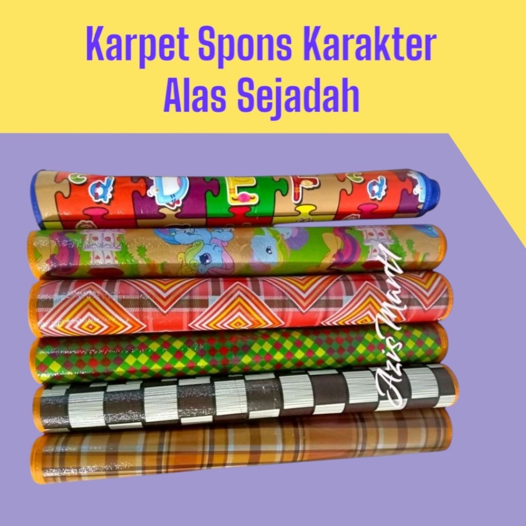TERMURAH.. KARPET SPON Sajadah/ tikar lantai karakter ukuran 120X60/ALAS GANTI POPOK/karpet lantai