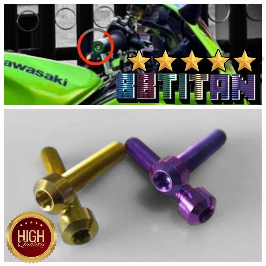 Ninja, Baut Titanium Set Jalu Stang Ninja RR OLD RR NEW Gr5