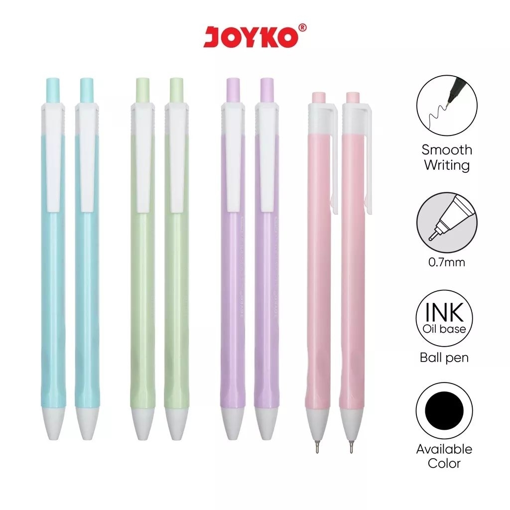 

Pulpen Joyko Vokus BP-342 0,7mm/Vokus PTL Triangular grip Di jual (1 pak= 12 PCS dan Ecer =6 PCS)