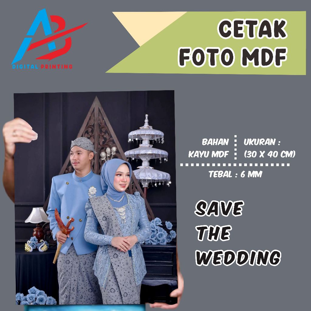 CETAK FOTO MDF / FOTO KAYU / 30 X 40 CM