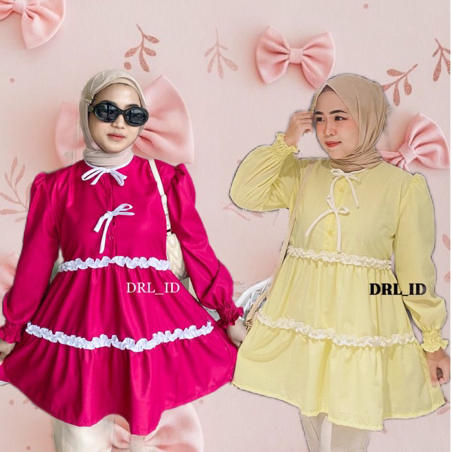 Cika blouse baju atasan wanita soft yellow hitam pink fanta fuchia merah marun coklat mahogany