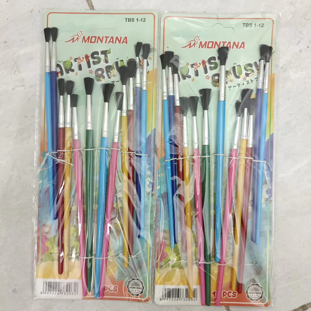 

1 Pak isi 12 Pcs Kuas Lukis MONTANA