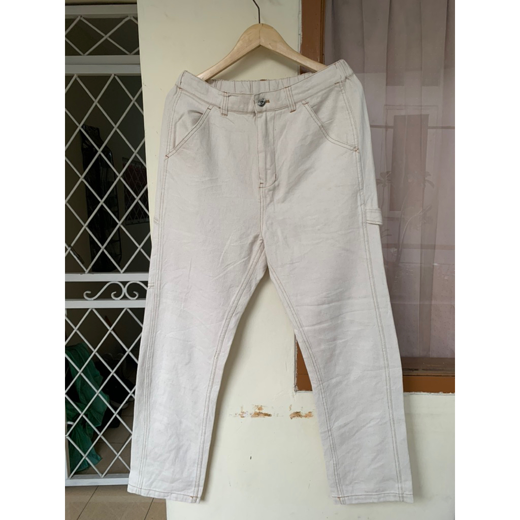 celana carpenter size fit 31-33 panjang broken white putih murah