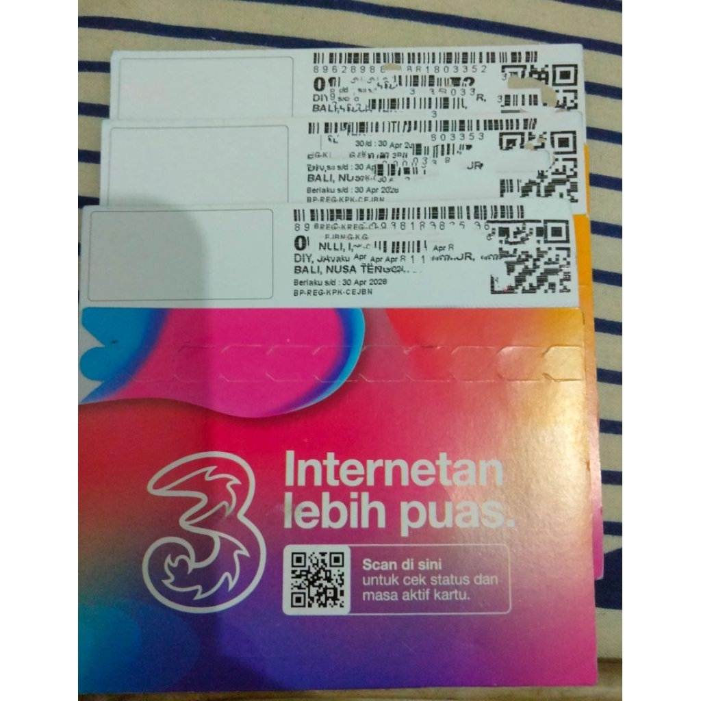 Kartu Perdana Tri Three || Kuota 3Gb ||