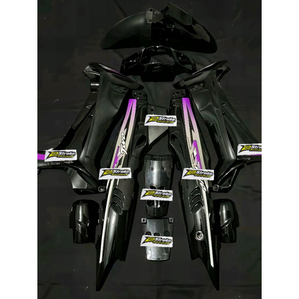 Fullset Body Halus Fizr Sirip Hiu SS Two Hitam Ungu Silver Body Set Yamaha F1zr Sirip Hiu SS Two Cus