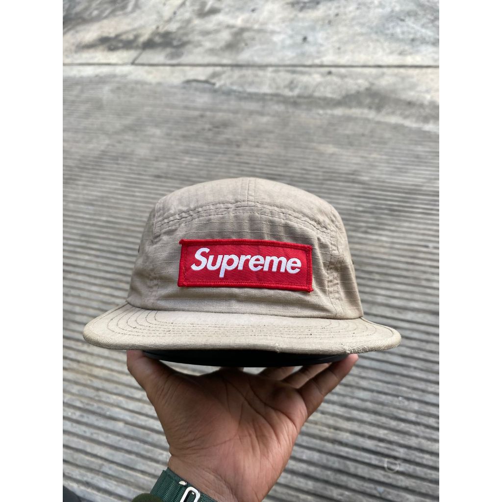 Jual camp cap supreme cream dan black FW15 ori