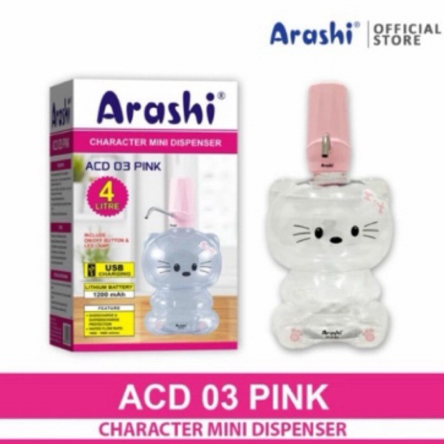 Arashi Character Mini Diapenser ACD 03 - Dispenser Mini Karakter - Pink