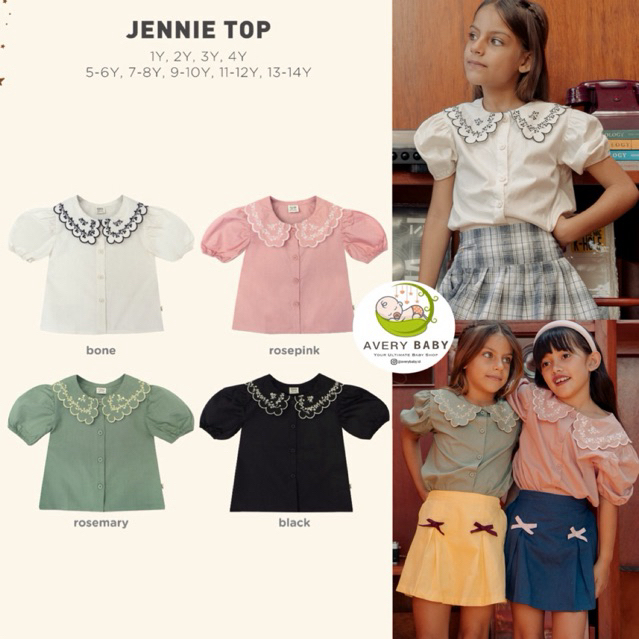 BOHOPANNA JENNIE TOP BOHOPANNA KEMEJA BORDIR ANAK KEMEJA SAILOR ANAK