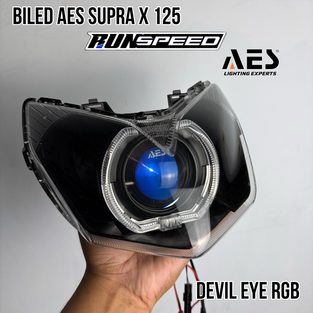 LAMPU BILED AES | CUSTOM SUPRA X 125 BATMAN