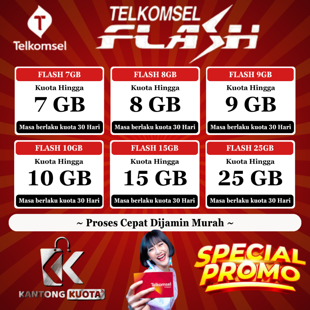 [KUOTA MURAH] PAKET DATA TELKOMSEL FLASH SEMUA ZONA FULL 24 JAM SUPER MURAH PROSES CEPAT