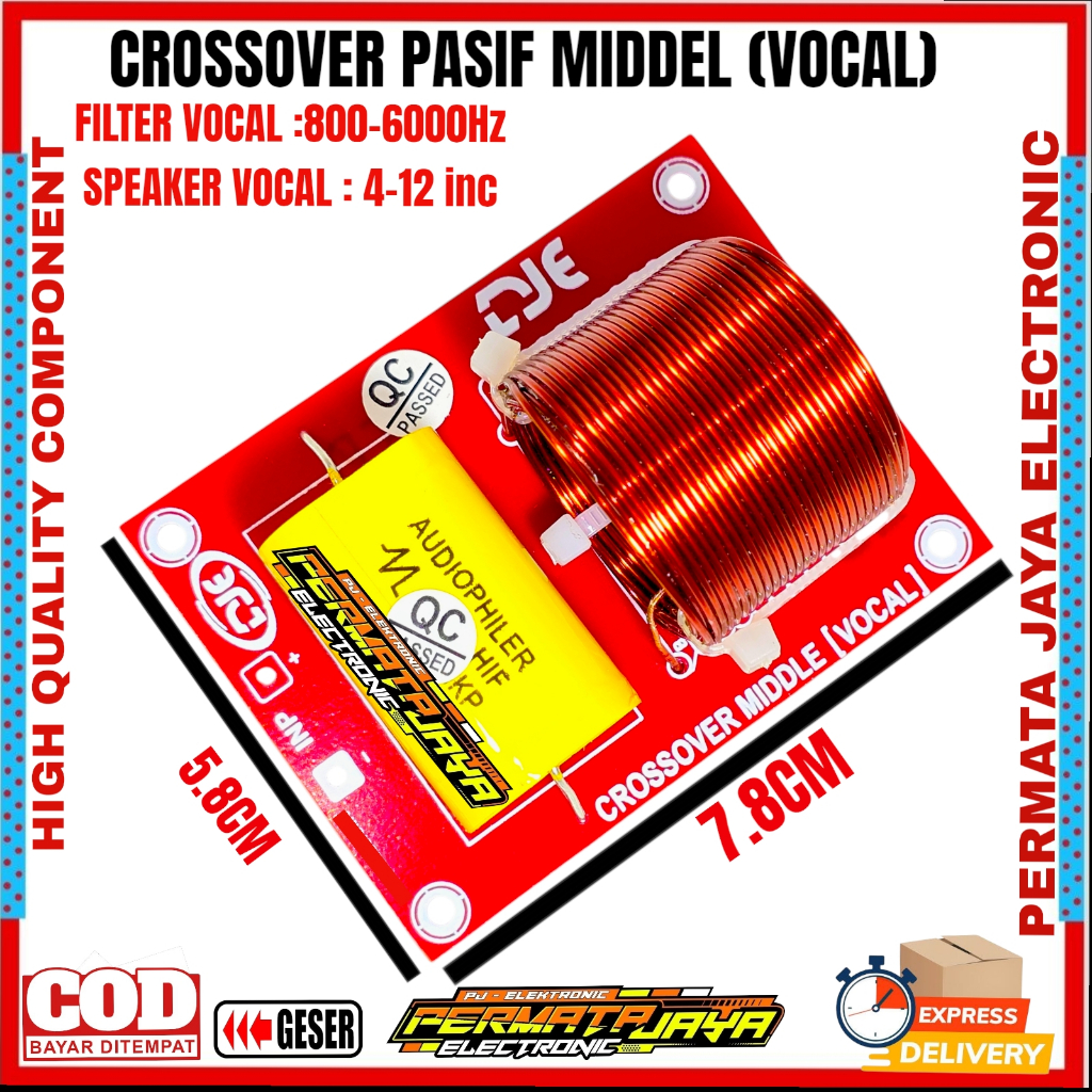 CROSSOVER Pasif MIDDEL VOCAL DJE Crossover Pasif Midrange Vocal Crosover Mid